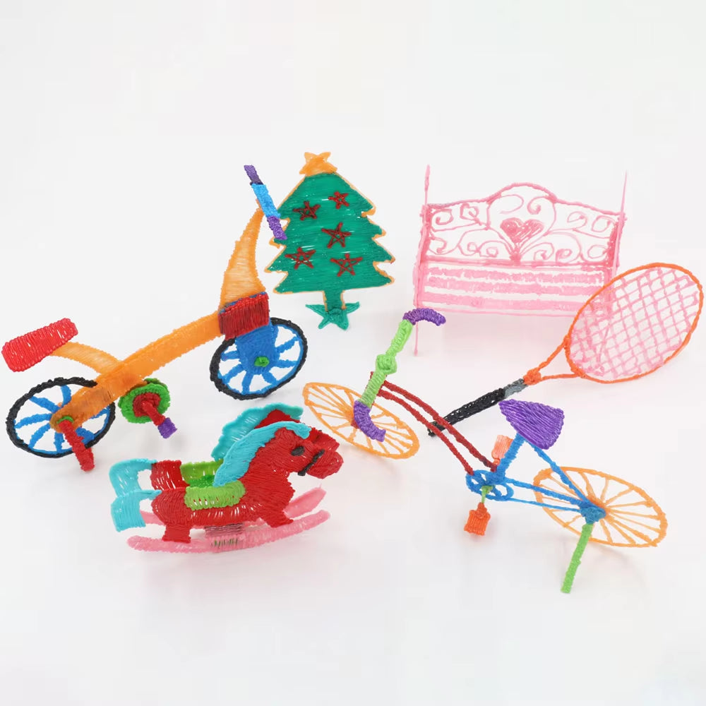 2025 New 3D Printing Pen DIY Three-Dimensional Painting Children Toys with LCD Screen Power Adapter 200M PLA Filament Toys Gift